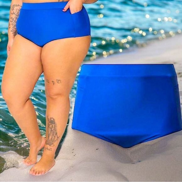 Torrid Blue Ultra High-Rise Active Swim Bottom with Pockets NWT 3 3XL - Picture 2 of 12
